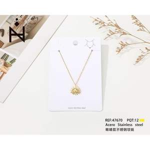 Collier en acier inoxydable en forme d'œil pour femmes, pendentif à la mode, bijoux 47670 - Product Image 3