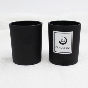FENGJUN Black White Red Mini Small Size Empty Cylinder Shape Custom High Quality Glass Jar <strong>Candle</strong> Manufacturers Europe - Product Image 1