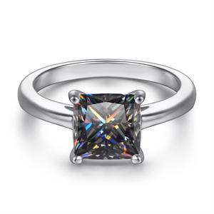 फैशन 1ct रंग vs1 ga misSanite गहने 925 चांदी 18k सफेद सोना प्लेटेड राजकुमारी वर्ग कट अनंत बैंड प्रांग - Product Image 5