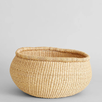 Panier de rangement boga tissé en jonc de mer, panier de nid d'herbe douce