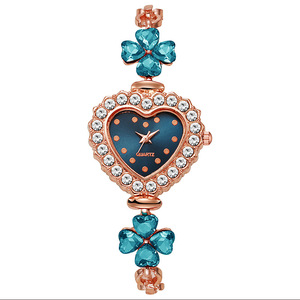 Montre de mode pour femmes tendances coeur cadran fleur forme bande montre à Quartz dames cadeaux décontractés - Product Image 2