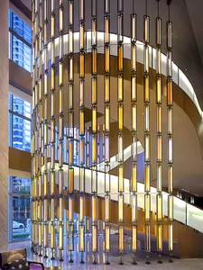 Décoration murale en verre sculpté avec lumière LED, design Art Déco, montage au plafond, décoration intérieure, promotion <span class=keywords><strong>Homedeco</strong></span> - Product Image 5