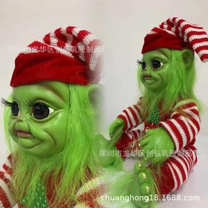 Peluche <span class=keywords><strong>Grinch</strong></span> <span class=keywords><strong>de</strong></span> Noël 2022, cheveux verts, peluche courte et coton PP, 20x20x28cm, cadeau pour enfants - Product Image 4