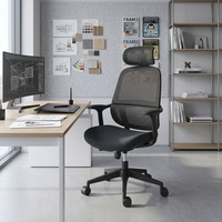 Chaise de bureau ergonomique avec support lombaire, chaise de réception en maille pivotante pour visiteurs, avec fonction d'inclinaison et de verrouillage