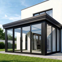 Véranda haut de gamme avec verre trempé, design modulaire et toit plat pour hôtels et complexes, solarium extérieur résistant à la corrosion