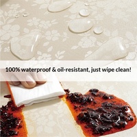 Nappe ovale en polyuréthane à motif géométrique en dentelle, écologique, durable, imperméable, résistante à l'huile, sans lavage requis
