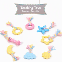 Jouet pour chien personnalisé en TPR, résistant aux morsures, avec bande de tissu à motifs pour le nettoyage et le nettoyage des dents