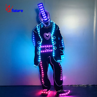 Vente chaude Glowing Dance Stage Performance Dj Costumes Fibre Optique Lumineux Vêtements Led Light up Hommes Costumes