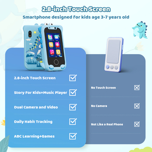 Portable Silicone <span class=keywords><strong>Dinosaure</strong></span> Enfants Smart Phone <span class=keywords><strong>2</strong></span>.8 Pouces IPS Écran Double Caméras Écran Tactile Jouet Téléphone Bas Stuffer Cadeau - Product Image 5