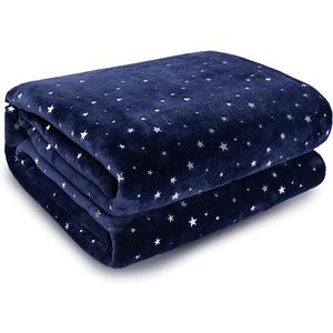 Couverture confortable de luxe de jet <span class=keywords><strong>d</strong></span>'ouatine de flanelle <span class=keywords><strong>d</strong></span>'impression de feuille <span class=keywords><strong>d</strong></span>'étoile de microfiber pour le lit - Product Image 1