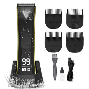 New LCD Display Waterproof Professional Barber Clippers Adjustable Best Haircut Machine Cordless Hair Trimmer Clipper