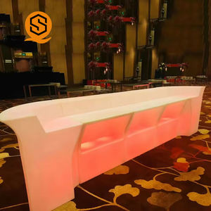 Bancone Bar Illuminato Shinestone con LED per Discoteca, Portatile, in Plastica Bianca, per Ristorante, Caffè e Bar - Product Image 3