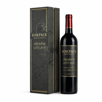 Caja de Regalo para una Sola Botella de Vino, de Cartón Rígido, con Cierre Magnético, Ecológica, Hecha con Materiales Reciclados, con Logotipo Personalizado, para Vino Tinto