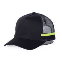 Casquette de baseball en coton respirant avec logo personnalisé brodé, 5 panneaux, style trucker marine, avec 2 bandes