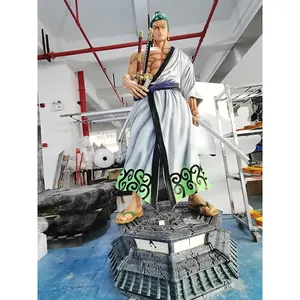 Japanese Anime One Piece Figure Zoro Life Size Figure Resin Sculpture Resin Crafts One Piece Sculpture For Decor
