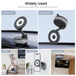 Nouveaux produits <span class=keywords><strong>360</strong></span> rotation aspiration sous vide support pour téléphone en alliage de Zinc sous vide magnétique Adsorption support pour téléphone pour salle de sport voiture mur verre - Product Image 6