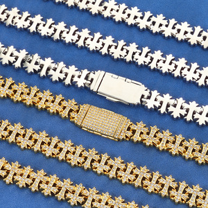 Chaîne cubaine à griffes en Moissanite VVS1, réfraction optimale, certifiée GRA, Or 18K, Argent 925, style moderne, entièrement sertie, pour les créateurs de tendances, standard - Product Image 6