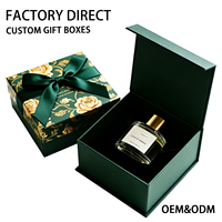 Boîte d'emballage de parfum floral vert de luxe, boîte cadeau en carton personnalisée avec impression, fermeture magnétique et insert