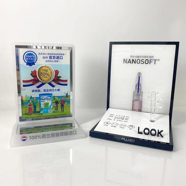 Cosmetic Acrylic Display Stand White Acrylic Stand Rack Supermarket Display Shelves for Retail Store