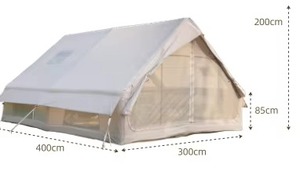 12 ㎡   <span class=keywords><strong>Tente</strong></span> de camping gonflable en tissu Oxford 420D, double porte, double fenêtre de toit, imperméable 5000 mm, pour le glamping - Product Image 6
