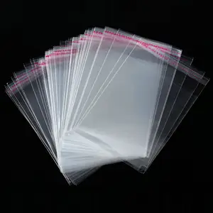 Venta caliente de plástico transparente autoadhesivo BOPP PP CPP Opp bolsa de celofán para calcetines de ropa