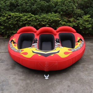 Fds mới 3 người towable bè nước ống cho chèo thuyền, hình trái tim Inflatable towable thuyền ống với đầu gối cho người lớn - Product Image 2