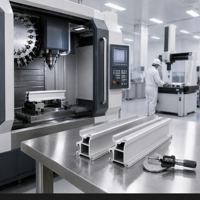 Pièces d'extrusion d'aluminium de forme spéciale usinées par CNC, extrusion sur mesure à haute tolérance pour l'usine d'équipements semi-conducteurs