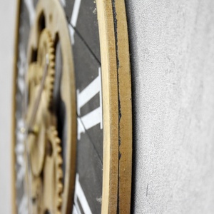 Luckywind 80 centimetri Americano Design Nero Marrone Telaio In Legno Shiplap <span class=keywords><strong>Ingranaggi</strong></span> Grande Casa Colonica MDF <span class=keywords><strong>Orologio</strong></span> Da <span class=keywords><strong>Parete</strong></span> In Legno - Product Image 4