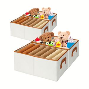 Foldable Eco-Friendly Heavy-Duty Modern Non-Woven Fabric Jeans & Clothing <b>Storage</b> Organizer <b>Box</b> for Closet and <b>Drawer</b> - Product Image 1
