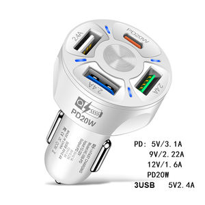 Encendedor de cigarrillos QC3.<span class=keywords><strong>0</strong></span>, adaptador de teléfono móvil para coche, cargador PD 4 en <span class=keywords><strong>1</strong></span> USB, carga rápida para iPhone, 25W, 30W, 50W, 59W, 75W - Product Image 6