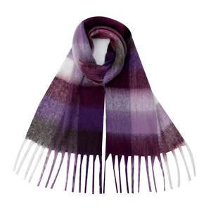 Landfond Châu Âu Hoa Kỳ Mùa Thu Mùa Đông <span class=keywords><strong>2025</strong></span> Mới Của Phụ Nữ Dài Chống Vi Khuẩn Sọc Vòng Sợi Polyester Mềm Khăn - Product Image 4