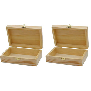 Solid Wood <b>Storage</b> <b>Box</b> Rectangle <b>Lockable</b> Jewelry <b>Box</b> With Metal Clasp For Desktop Organization - Product Image 4