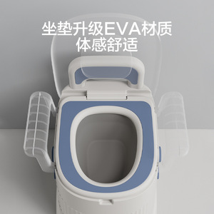 <b>Portable</b> Toilet <b>Commode</b> Chair With Armrests For Elderly And Pregnant Indoor Use Anti Slip Foot Pads TPE Material - Product Image 4