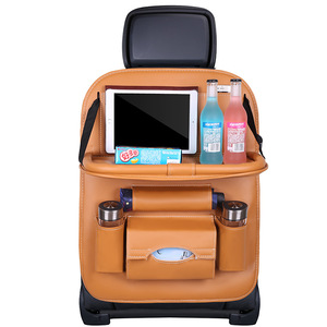 Vente en gros multifonction étanche universel pliable en cuir Pu siège arrière de <span class=keywords><strong>voiture</strong></span> organisateur de <span class=keywords><strong>voiture</strong></span> sac de rangement support pour <span class=keywords><strong>tablette</strong></span> <span class=keywords><strong>avec</strong></span> plateau - Product Image 4