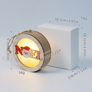 Ornement de Noël en bois lumineux à suspendre, décoration de bureau, arbre de Noël en bois, ornement de fête pour la maison - Product Image 4