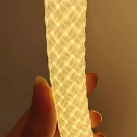 Flexibler Stoff-Silikon-LED-Lichtstreifen 360 Grad Leuchtend Rundes Neonband Langer Schlauch Netzgewebtes Silikagel Weiches Seil-Lichtband