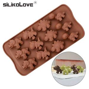 Molde de Silicona para Chocolate con Forma de Dinosaurio de 12 Cavidades, Antiadherente, Libre de BPA, Platino LFGB, de la Fábrica MUYULINS - Product Image 1