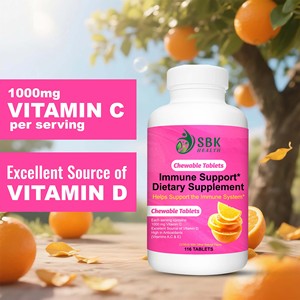 Private Label Service Immune Support Chewable Tablets 1000mg Vitamin C Citrus Flavor 116 Count Dietary <b>Supplement</b> - Product Image 6