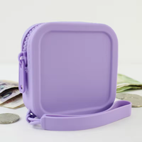 Mini vente Silicone carré porte-monnaie 12.5CM mignon pochette d'argent portefeuille grande capacité sac cosmétique mallette de rangement porte-clés porte-monnaie