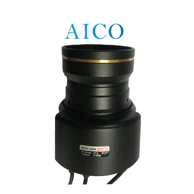 1/1.7" F1.2 10-40mm P-iris 12mp 4k c Mount Motorized Focus Zoom Piris Automatic Cmount Varifocal Cctv Lens for Industrial Camera