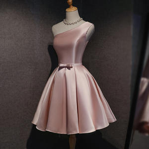 Robe courte rose de demoiselle d'honneur, nouveau style été 2026, robe de sœur, robe de soirée pour demoiselle d'honneur, mini-robe d'hôtesse - Product Image 5