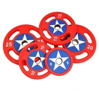 Ensemble de plaques de poids en caoutchouc écologiques, durables et imperméables - Portable, plusieurs tailles (5kg-25kg) pour la maison, la salle de sport et le fitness commercial