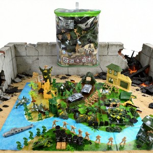 130 pièces de jouets militaires en plastique : sous-marin, avion de chasse, char, tourelle de surveillance, figurines de soldats de 5 cm, ensemble de jeu de soldats avec carte - Product Image 6