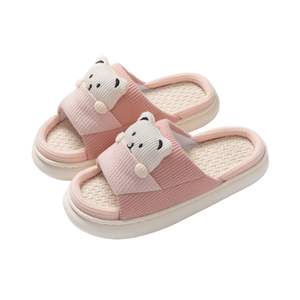 Vente en gros de pantoufles ourson mignonnes Pantoufles en lin antidérapantes avec motifs animaux pour femmes Pantoufles Pantoffe Pantoufles Zapatillas - Product Image 1