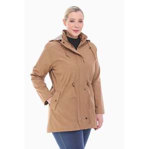 Abrigo Corto con Capucha para Mujer, Marca Vetre, 80 cm, Tallas 50-64, Impermeable, con Cierre de Cremallera y Botones a Presión, Ropa Exterior, Moda Sencilla para Uso Diario - Product Image 2