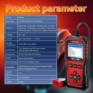 Escáner <span class=keywords><strong>Automotriz</strong></span> Multilingüe con Actualización Gratuita, Herramienta de Diagnóstico para Automóviles KONNWEI KW340 OBD2 para Propietarios de Autos - Product Image 3