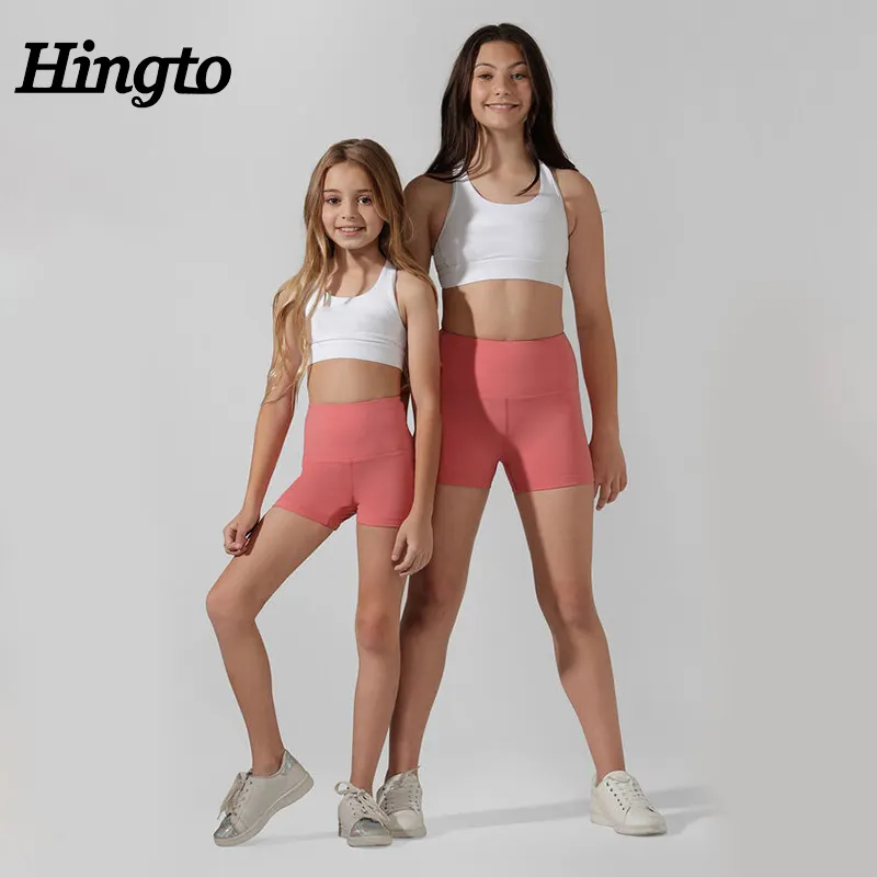 Toptan çocuk tank top spor sutyeni ve legging tayt spor çocuklar yoga kıyafeti kızlar için