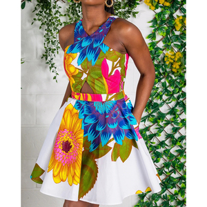 Vestido <span class=keywords><strong>africano</strong></span> con estampado de cera para mujer, traje <span class=keywords><strong>africano</strong></span> personalizado con estampado de cera - Product Image 3