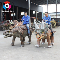 Parc d'attractions Jurassic World Tour on Dinosaur Car Dino Scooter à jetons pour enfants Robot de marche Animatronic Dinsaur Ride