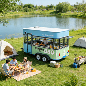 New Design Mobile Food Truck <b>Trailer</b> Fully Equipped Kitchen Pizza Burger Hot Dog Coffee Cart for Sale - Product Image 1
